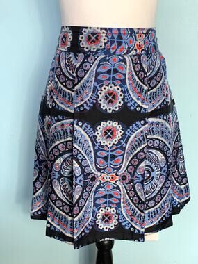 Anthropologie Plenty by Tracy Reese Silk Patterned Pleated Skirt Size 6